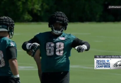 LISTEN: Jordan Mailata mic'd up at Eagles' practice is just pure vibes