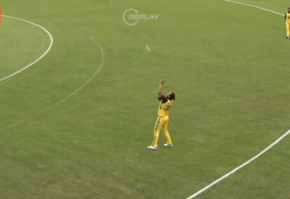 European cricketer risks wrath of his bowler with casual approach to hat-trick ball catch