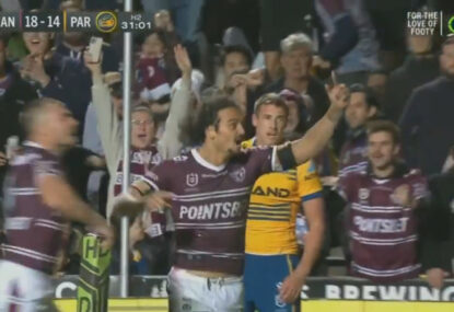 Manly blow up after being denied penalty try claiming Morgan Harper was interfered with