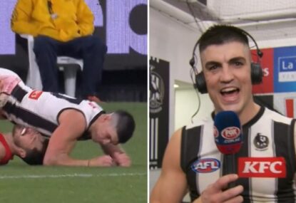 'Loving his own work!' Brayden Maynard's epic response to watching his own brutal tackle