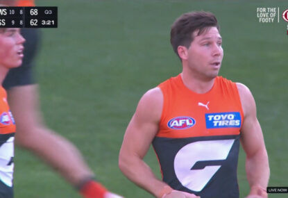 Bombers not happy as Toby Greene is allowed to break the deadlock with a sneaky goal