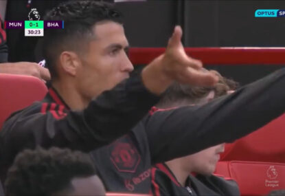 Benched Ronaldo's reaction perfectly sums up Man Utd's home loss to Brighton
