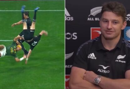 Beauden Barrett's harrowing admission about hideous mid-air collision with Springbok
