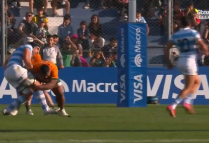 WATCH: Tongan Thor levels Argentinian giant with monster hit