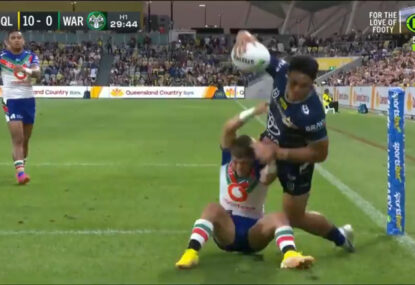 WATCH: Reece Walsh sat on his backside after being steamrolled by Murray Tuilagi