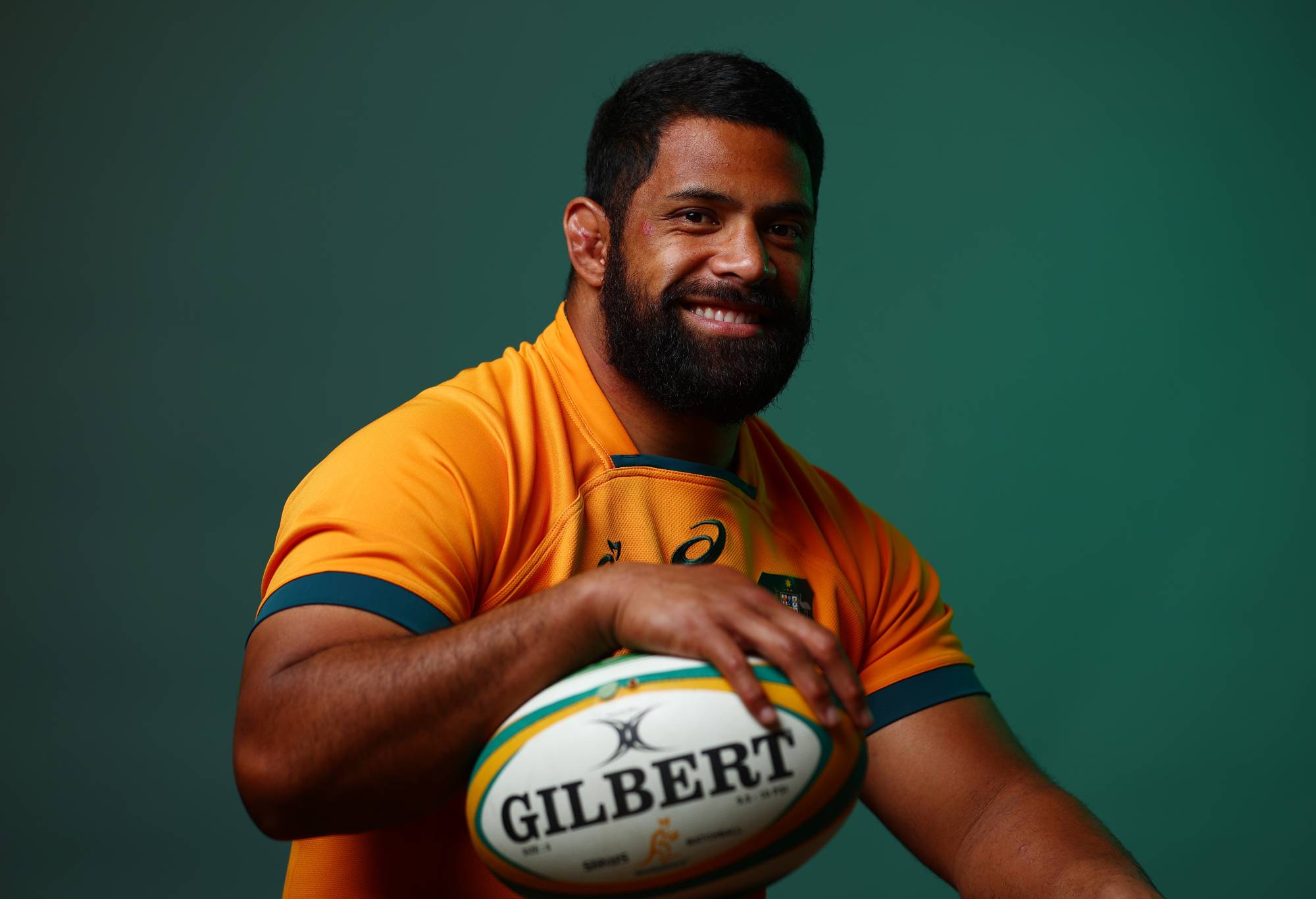Scott Sio poses during the Australian Wallabies 2022 team headshots session on June 24, 2022 in Sunshine Coast, Australia. (Photo by Chris Hyde/Getty Images for Rugby Australia)