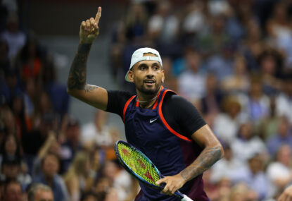 REACTION: 'Dear Lord' - Spellbinding Kyrgios takes down US Open champ... but finds 'dumbest way to lose a point'