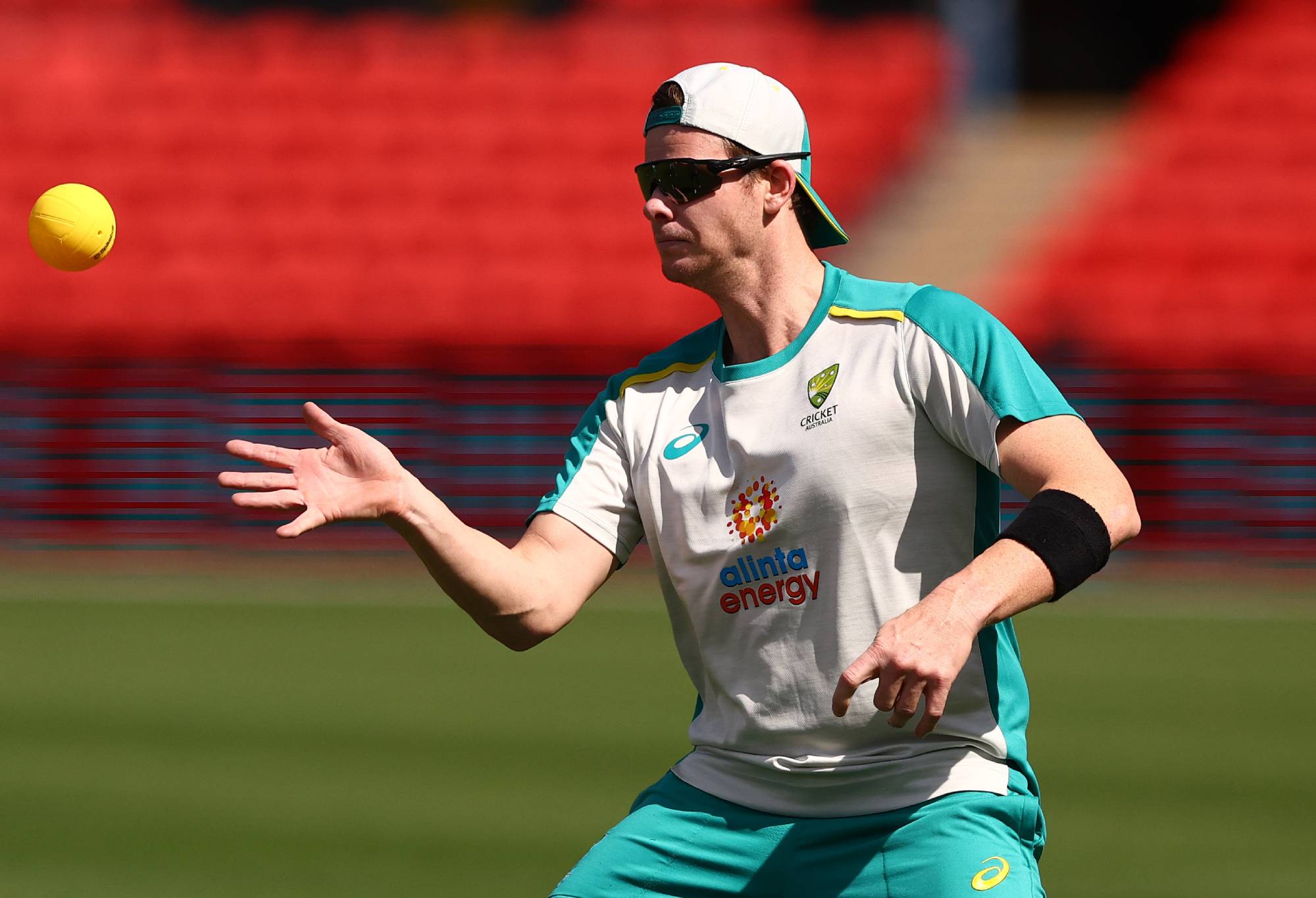 GOLD COAST, AUSTRALIA - OCTOBER 03: Steve Smith during an Australia T20 International Squad Training Session at Metricon Stadium on October 03, 2022 in Gold Coast, Australia. (Photo by Chris Hyde/Getty Images)