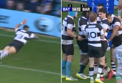 WATCH: Levi Aumua instantly regrets massive swan dive into tiny in-goal