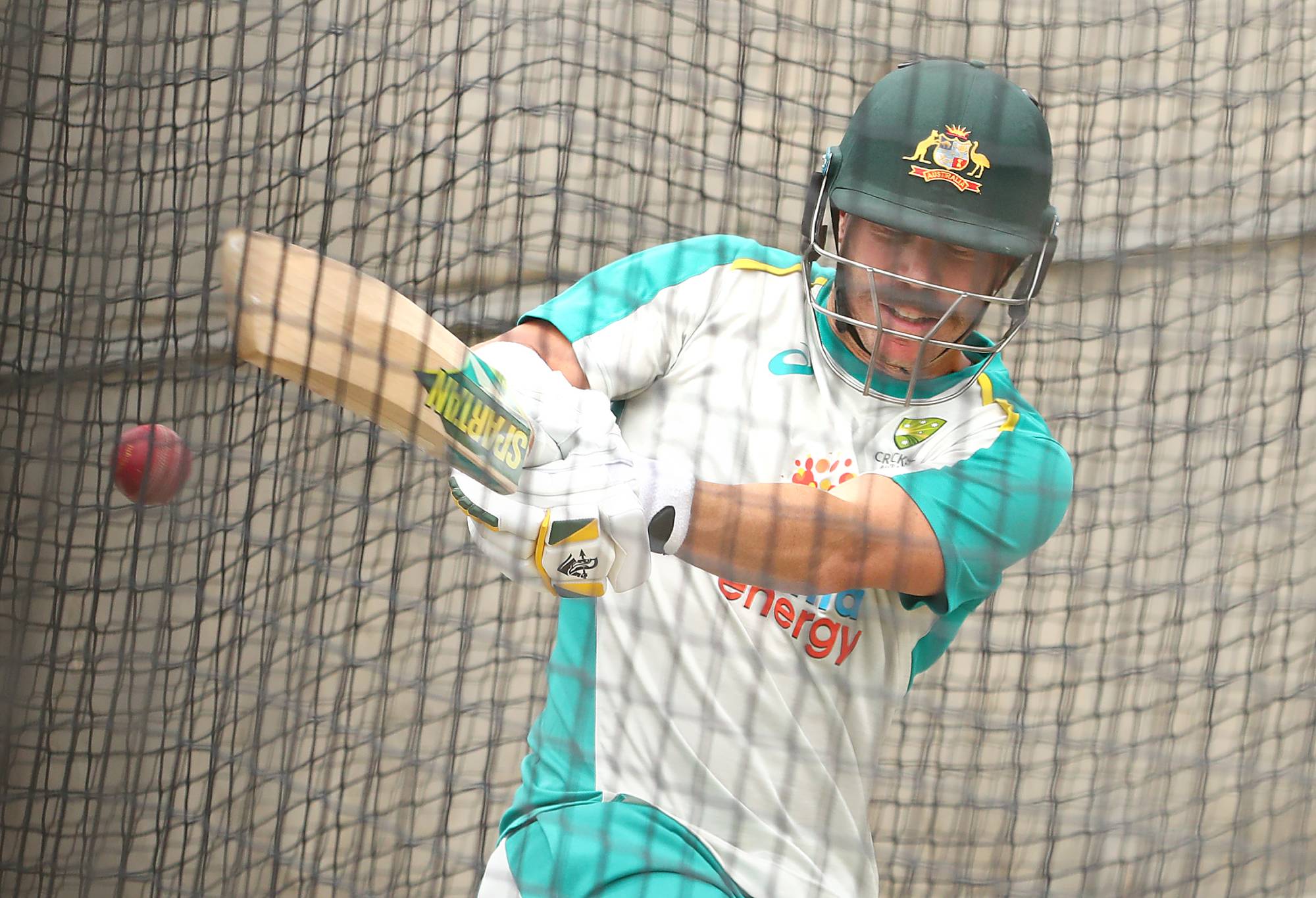 MELBOURNE, AUSTRALIA - JANUARY 02: David Warner bats during an Australian nets session at Melbourne Cricket Ground on January 02, 2021 in Melbourne, Australia. (Photo by Kelly Defina/Getty Images)