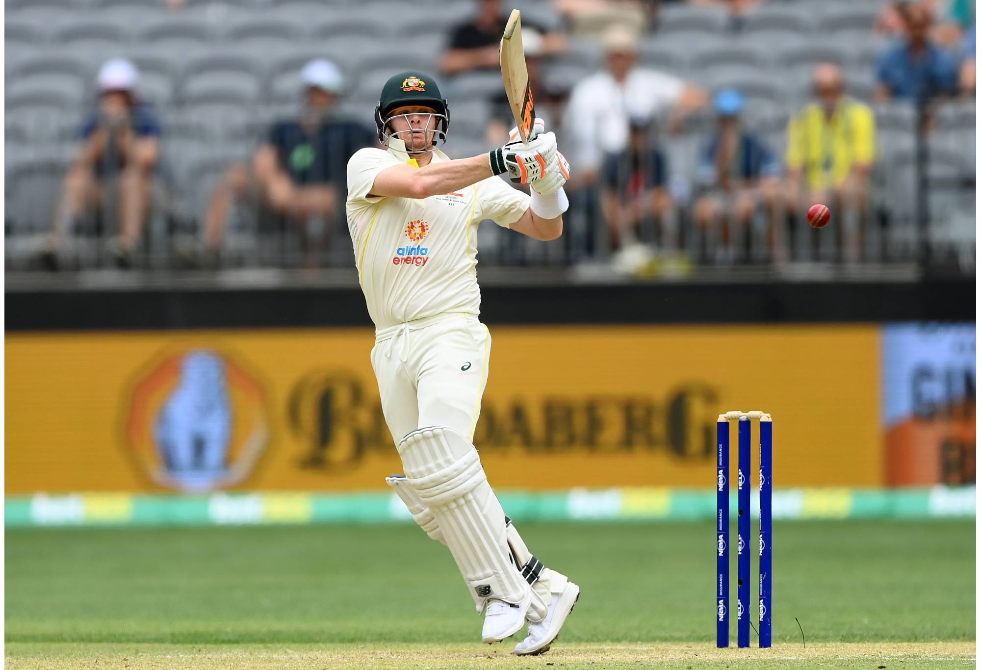 PERTH, AUSTRALIA - DECEMBER 01: Steve Smith of Australia bats during day two of the First Test match between Australia and the West Indies at Optus Stadium on December 01, 2022 in Perth, Australia. (Photo by Quinn Rooney - CA/Cricket Australia via Getty Images)