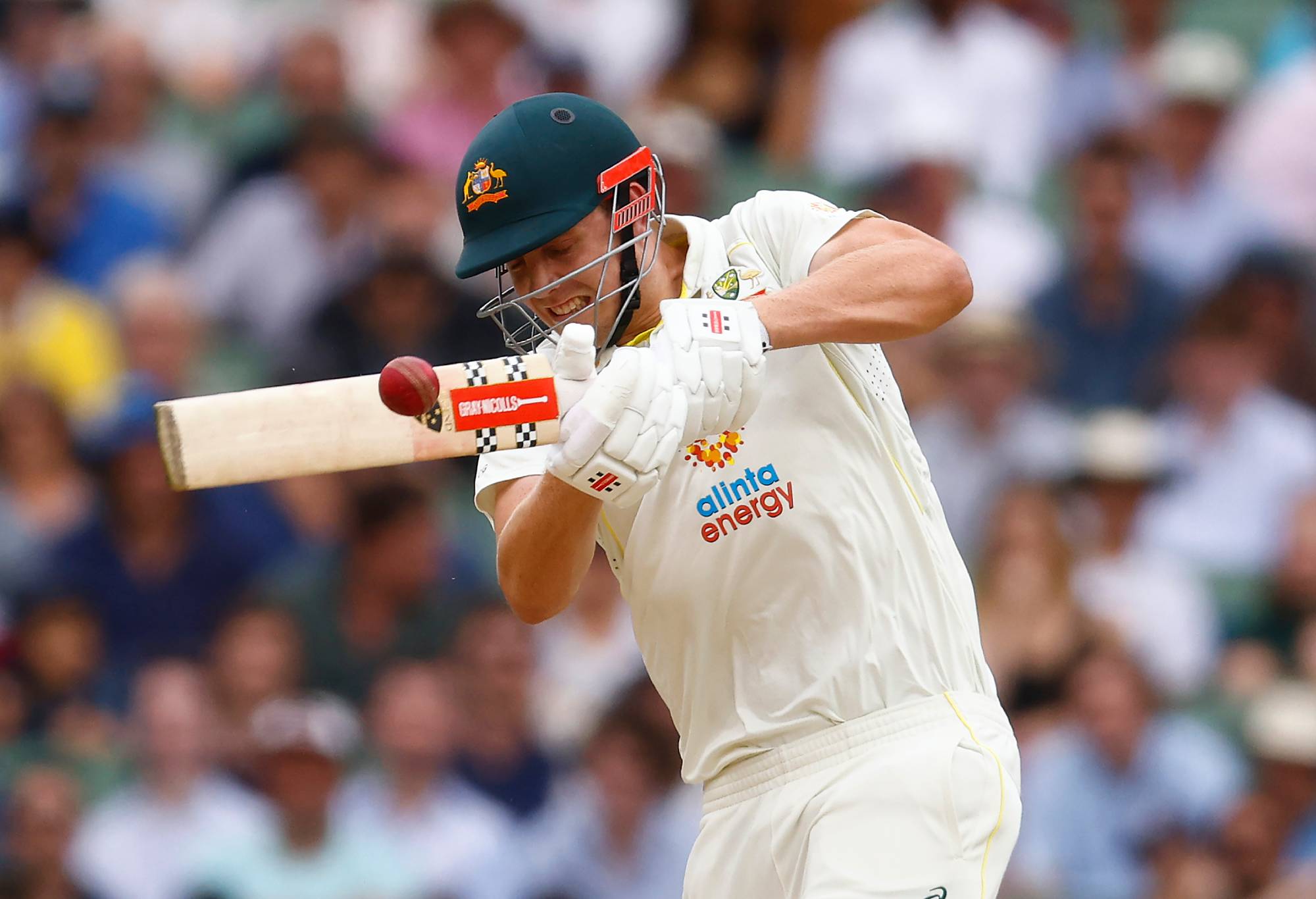 MELBOURNE, AUSTRALIA - DECEMBER 28: Cameron Green of Australia bats during Day Three of the Series 2 Test match between Australia and South Africa at Melbourne Cricket Ground on December 28, 2022 in Melbourne, Australia.  (Photo by Daniel Pockett/Getty Images)