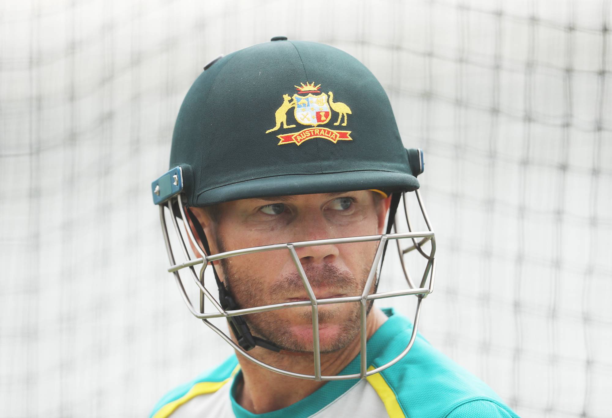 David Warner looks on during an Australian Ashes squad training session at Sydney Cricket Ground on January 04, 2022 in Sydney, Australia. (Photo by Mark Metcalfe/Getty Images)