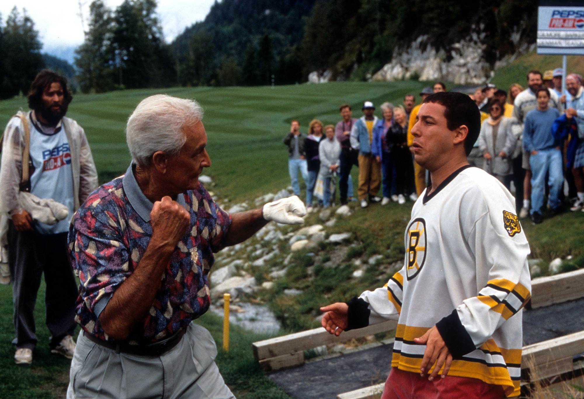 Bob Barker prepares to punch Happy Gilmore. (Photo by Universal/Getty Images)
