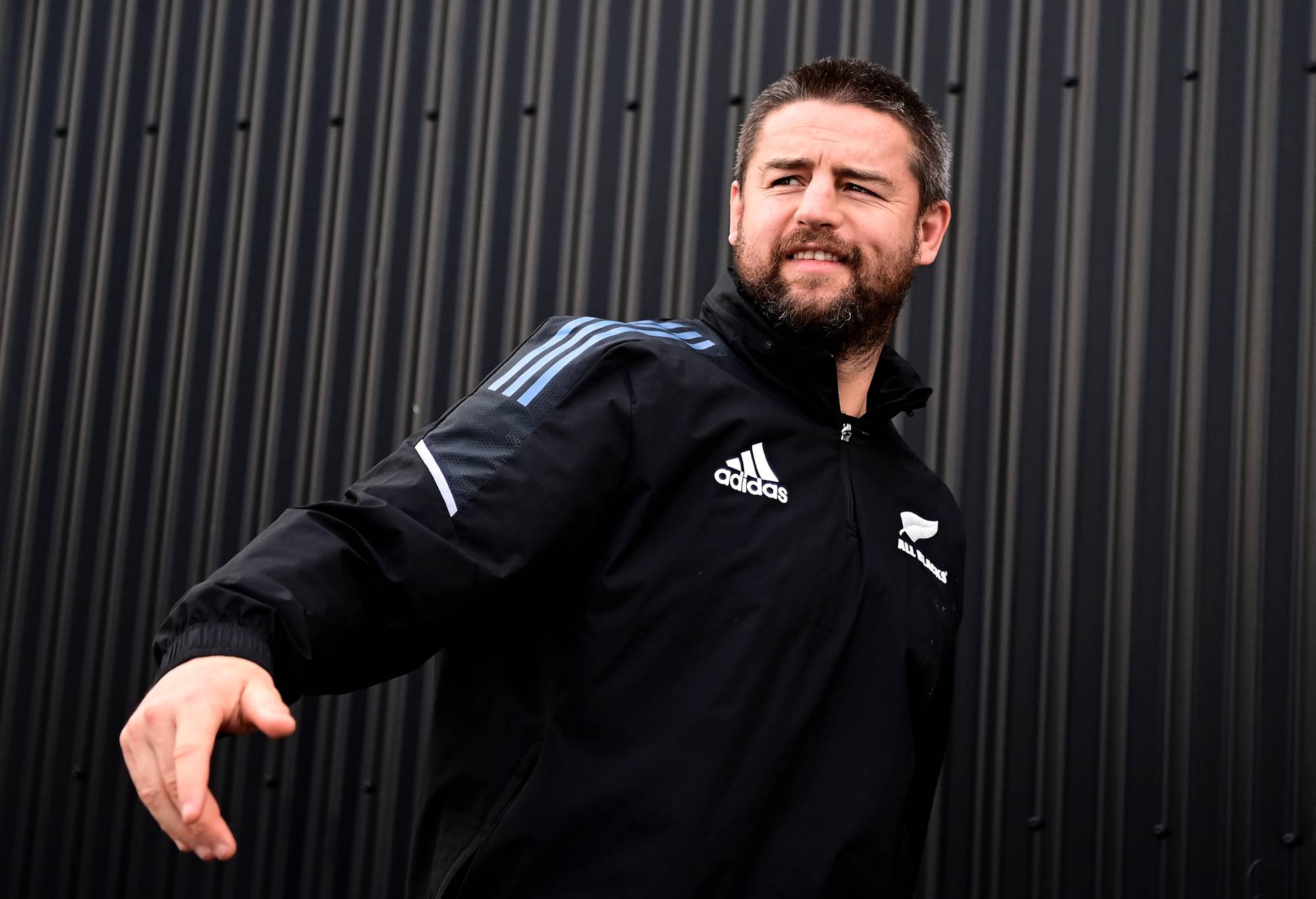 Dane Coles of the All Blacks arrives for the New Zealand All Blacks Captain's Run at Orangetheory Stadium on August 26, 2022 in Christchurch, New Zealand. (Photo by Hannah Peters/Getty Images)
