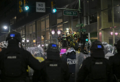 Wild scenes on the streets of Philadelphia as Eagles fans rage following Super Bowl loss
