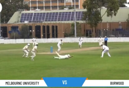Melbourne club cricketer takes blinder in the slips that would make Steve Smith proud
