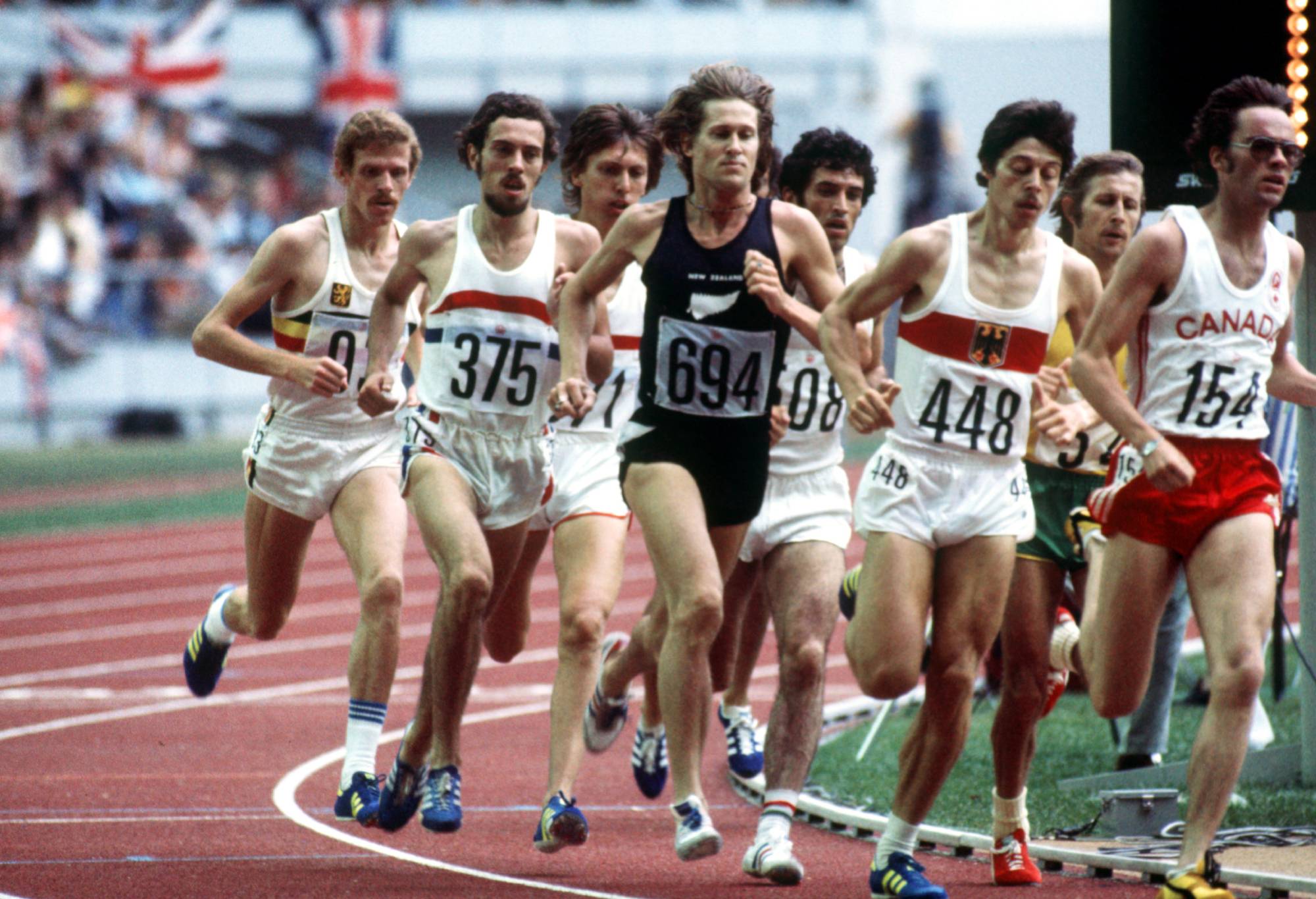 New Zealand's John Walker (694), Great Britain's Steve Ovett (375) and West Germany's Thomas Wessinghage (448) in action (Photo by S&G/PA Images via Getty Images)
