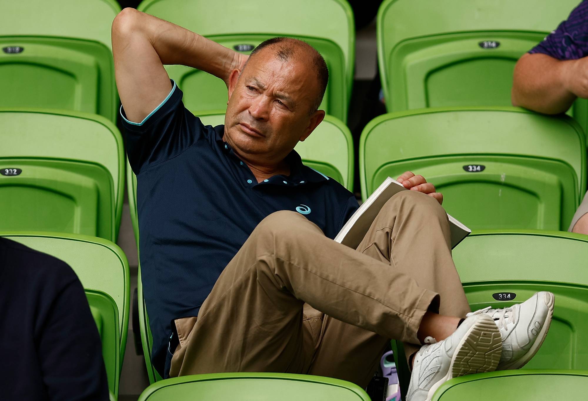 Wallabies coach Eddie Jones looks on during the round two Super Rugby Pacific match between Western Force and Queensland Reds at AAMI Park, on March 05, 2023, in Melbourne, Australia. (Photo by Daniel Pockett/Getty Images)