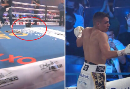 Not even a sneaky trick could stop Tim Tszyu from destroying Stevie Spark