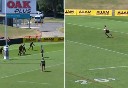 WATCH: Under-16's Panther takes drop-out... almost makes the other team's try-line!
