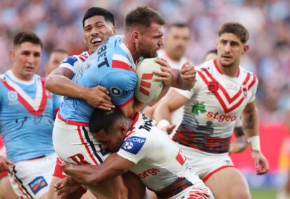 ANALYSIS: Victor the victim of 's--t decision' in Roosters Anzac win - but Suaalii's defence lets him down