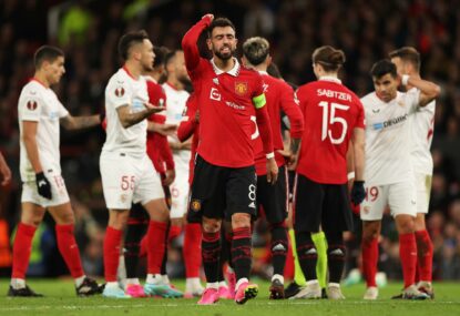 Sevilla problems: United throw away lead, score two own goals and lose both centre backs on horror Europa League night