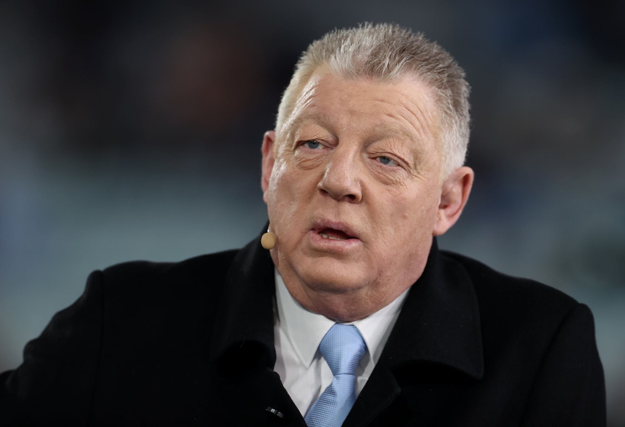 SYDNEY, AUSTRALIA - JUNE 08: Commentator and General Manager of the Canterbury-Bankstown Bulldogs Phil Gould looks on during game one of the 2022 State of Origin series between the New South Wales Blues and the Queensland Maroons at Accor Stadium on June 08, 2022, in Sydney, Australia. (Photo by Mark Kolbe/Getty Images)