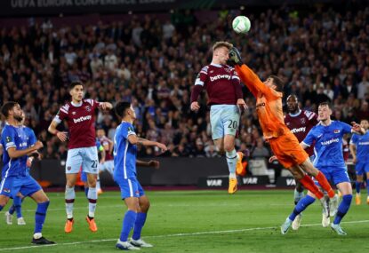 Mat Ryan's horror night sees Hammers on brink of final, Mourinho nears another trophy