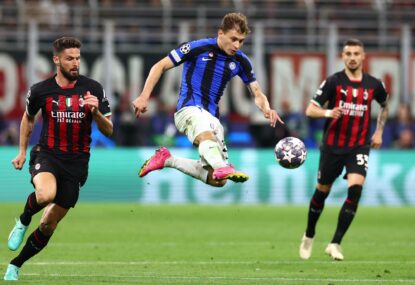 Dzeko, Mkhitaryan strike early to give Inter edge in Milan derby semi-final