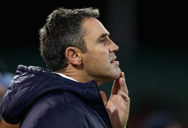 Blues coach Brad Fittler looks on ahead of game one of the 2023 State of Origin series between the Queensland Maroons and New South Wales Blues at Adelaide Oval on May 31, 2023 in Adelaide, Australia. (Photo by Cameron Spencer/Getty Images)