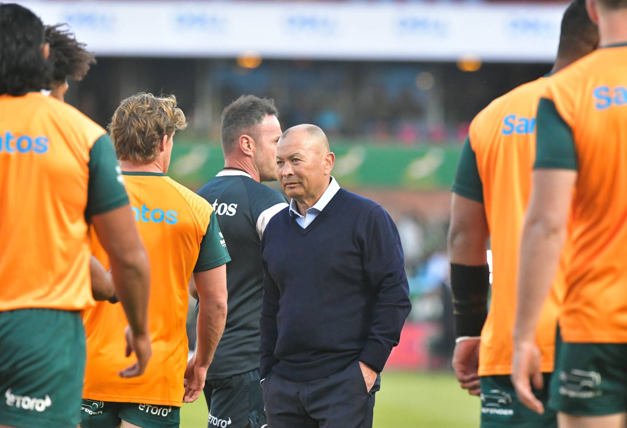 ddie Jones (coach) Australia during the Rugby Championship match between South Africa and Australia at Loftus Versfeld Stadium on July 08, 2023 in Pretoria, South Africa. (Photo by Sydney Seshibedi/Gallo Images/Getty Images)