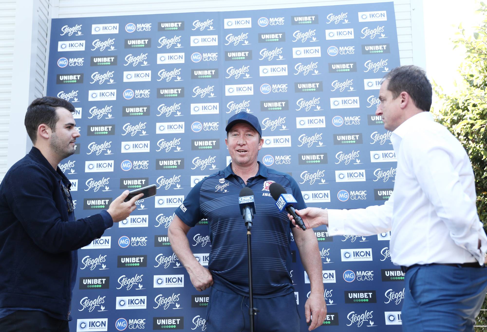 SYDNEY, AUSTRALIA - SEPTEMBER 04: Sydney Roosters NRL coach Trent Robinson speaks to the media during a press conference at Sydney Roosters HQ on September 04, 2019 in Sydney, Australia. (Photo by Mark Metcalfe/Getty Images)