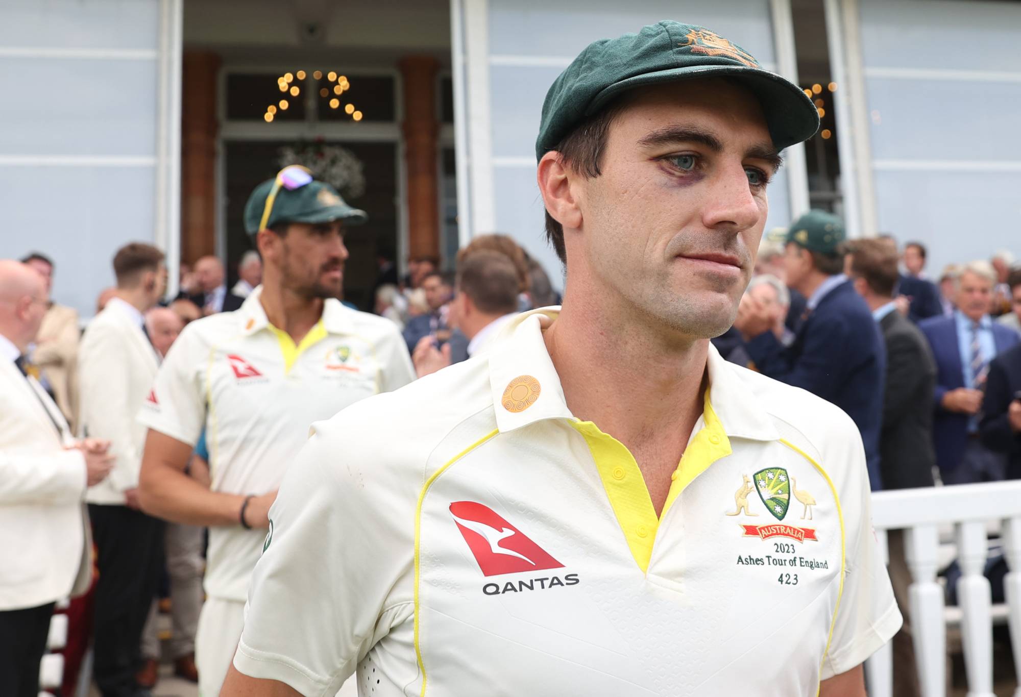 Australian captain, Pat Cummins makes his way onto the field for the post match presentations after Day Five of the LV= Insurance Ashes 2nd Test match between England and Australia at Lord's Cricket Ground on July 02, 2023 in London, England. (Photo by Ryan Pierse/Getty Images)