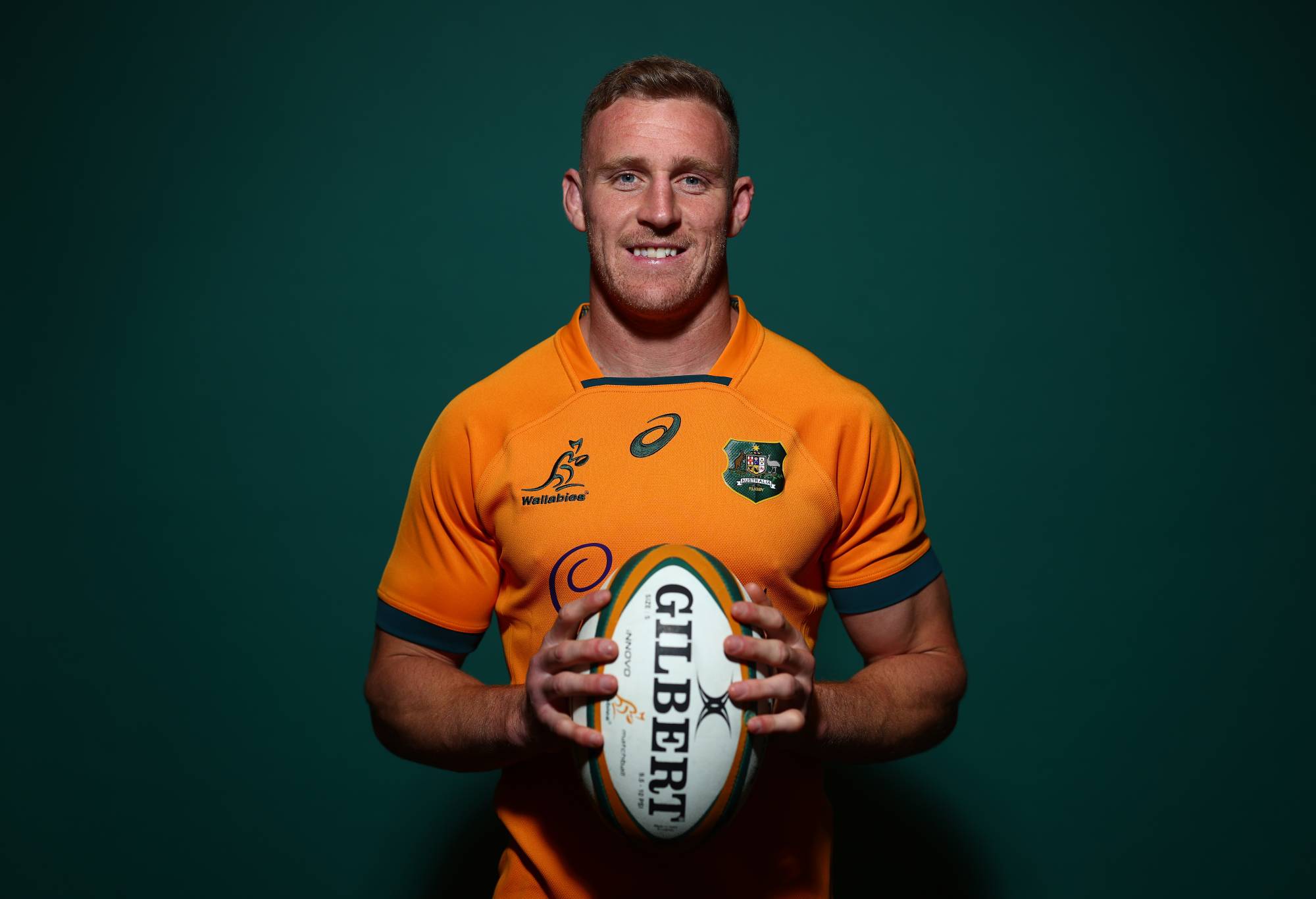 Reece Hodge poses during a Wallabies Rugby Championship Headshots Session at Sanctuary Cove on June 26, 2023 in Gold Coast, Australia. (Photo by Chris Hyde/Getty Images)
