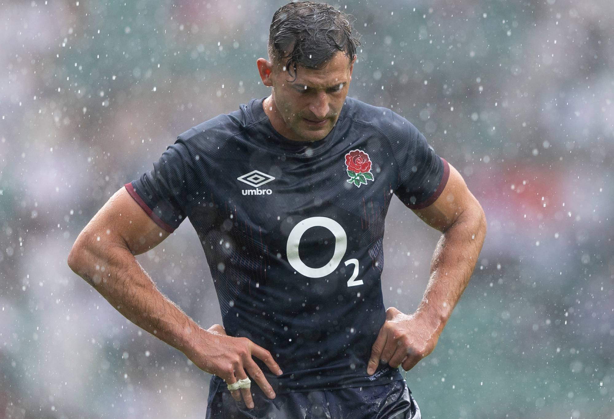 England's Jonny May looks dejected during the Summer International match between England and Fiji at Twickenham Stadium on August 26, 2023 in London, England. (Photo by Bob Bradford - CameraSport via Getty Images)