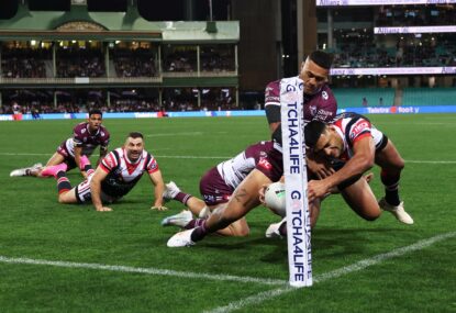 ANALYSIS: Brown sent off for horror high shot but backline fires Roosters to victory over Manly