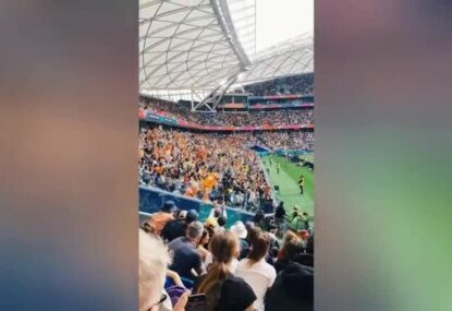 ROAR OF THE CROWD: Mexican Wave flies across stadium during Netherlands vs South Africa match