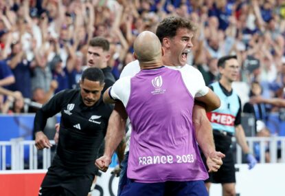 Allez, Allez! All Blacks suffer first RWC pool loss as France make huge statement, Fozzie remains upbeat