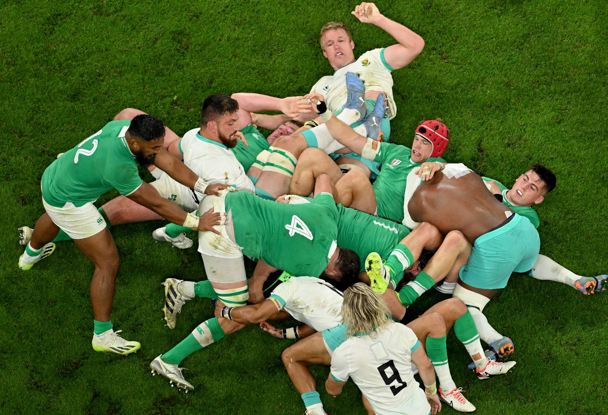 Tadhg Beirne Of Ireland Recovers The Ball From The Base Of The Ruck During The Rugby World Cup France 2023 Match Between South Africa And Ireland At Stade De France On September 23, 2023 In Paris, France. (Photo By Matthias Hangst/Getty Images)