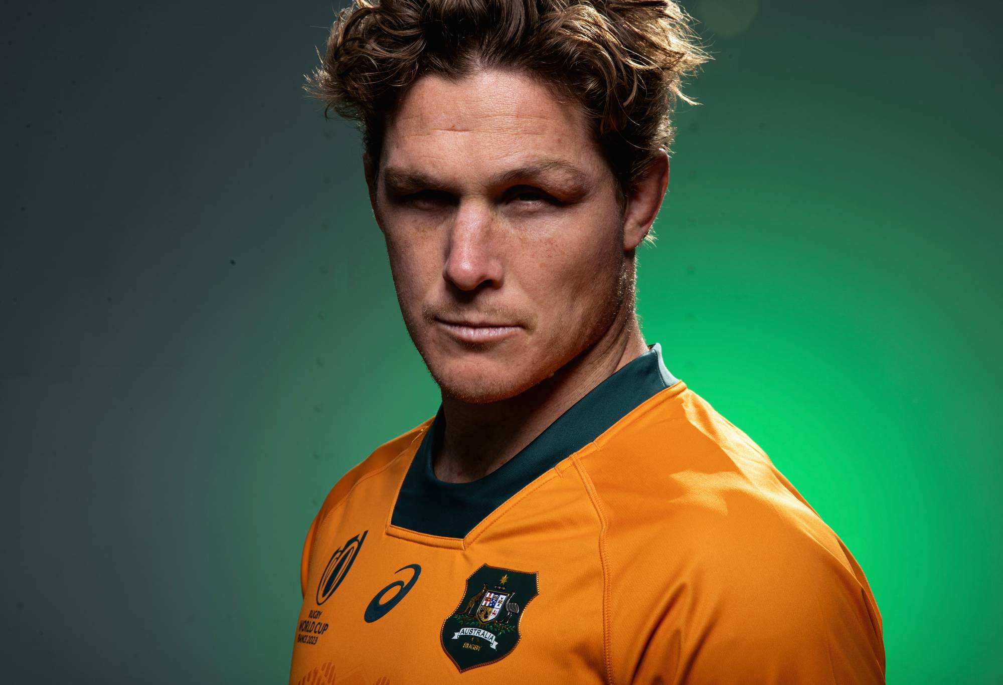 Michael Hooper of the Wallabies poses for a portrait following a Rugby Australia media opportunity launching the Wallabies 2023 Rugby World Cup jersey, at Coogee Oval on June 22, 2023 in Sydney, Australia. (Photo by Cameron Spencer/Getty Images)