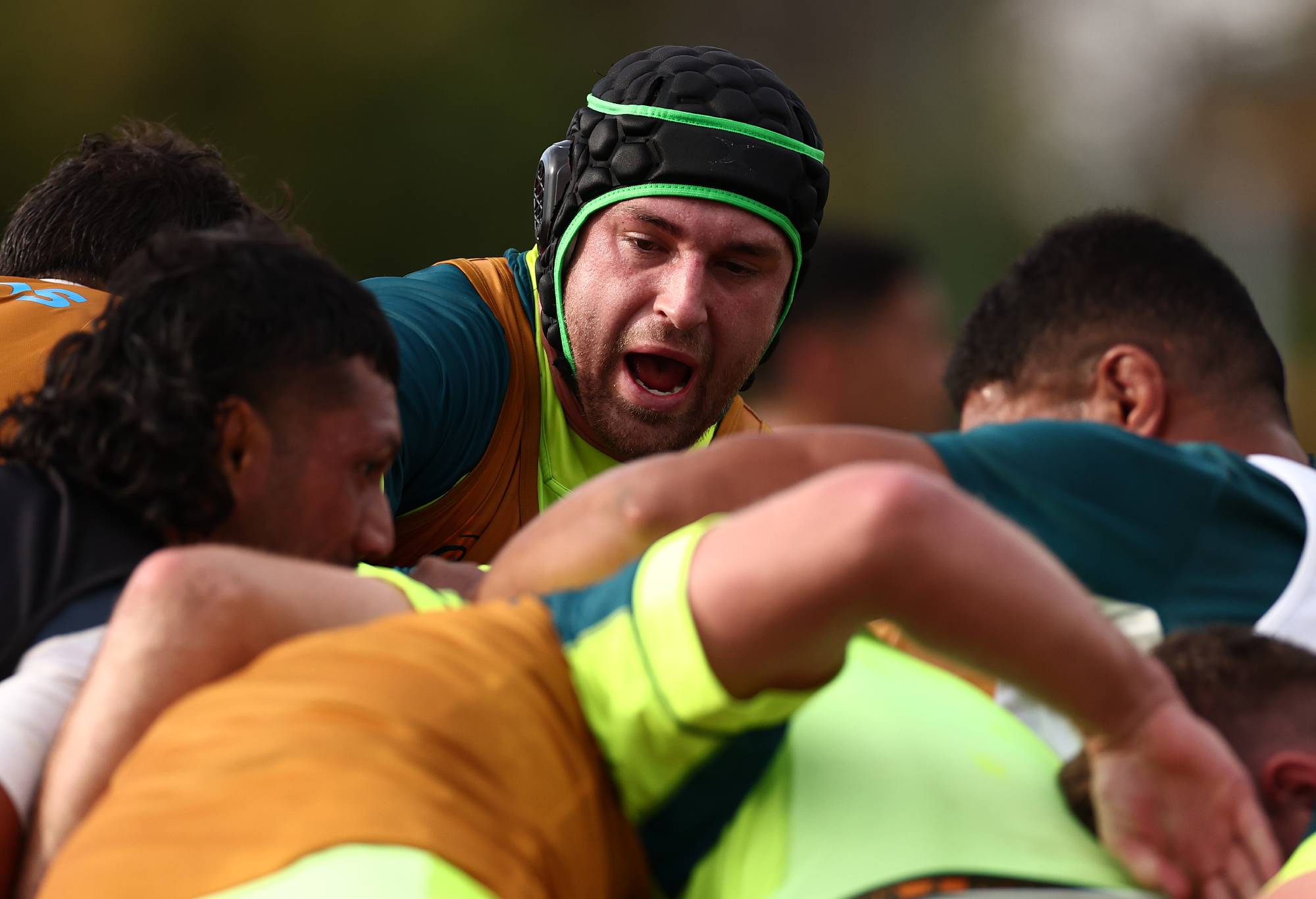 Nick Frost during a Wallabies training session ahead of the Rugby World Cup France 2023, at Stade Roger Baudras on September 14, 2023 in Saint-Etienne, France. (Photo by Chris Hyde/Getty Images)