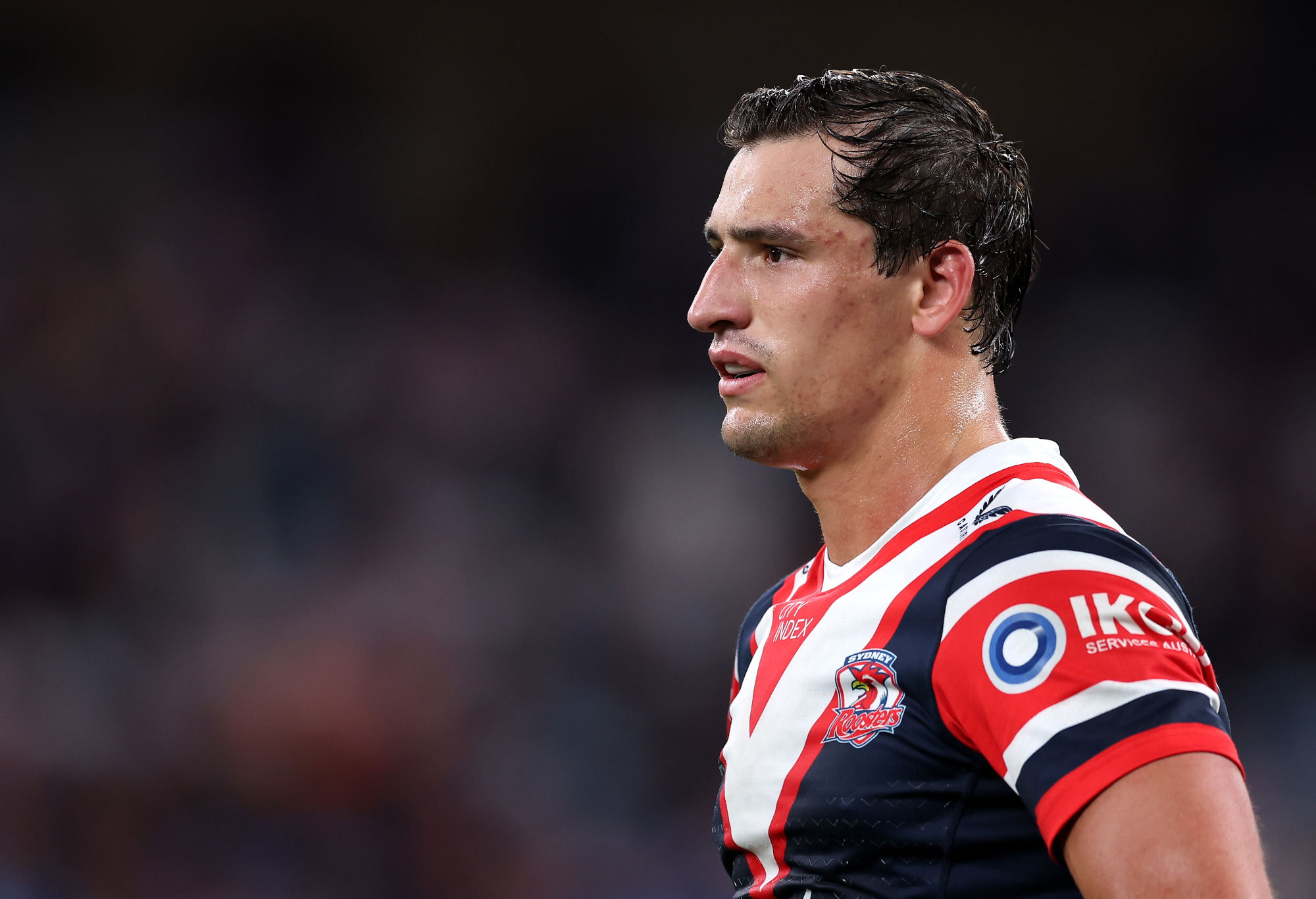 Billy Smith of the Roosters looks on during the round 26 NRL match between Sydney Roosters and Wests Tigers at Allianz Stadium on August 26, 2023 in Sydney, Australia. (Photo by Matt King/Getty Images)