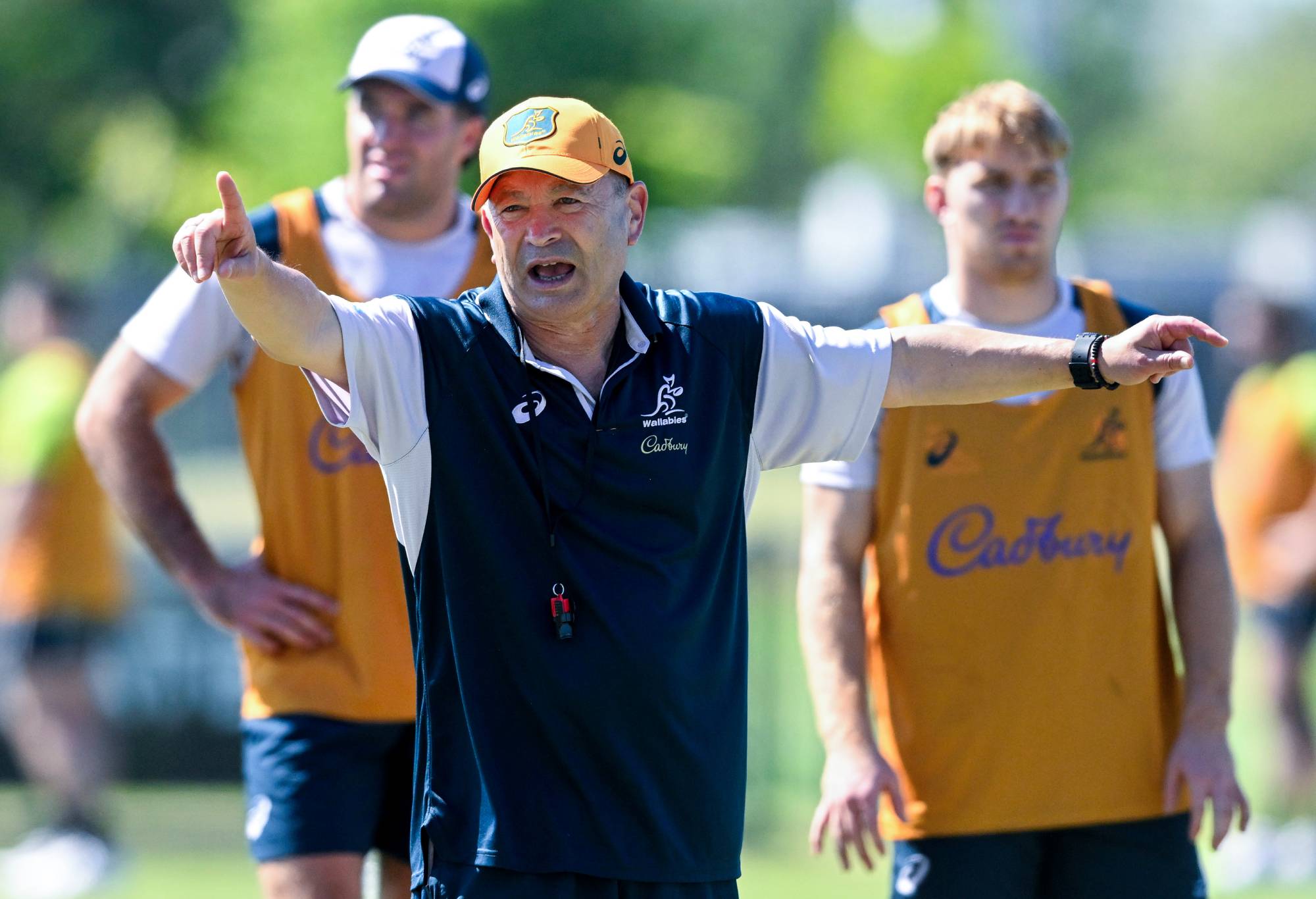 Eddie Jones head coach of the Wallabies during the Australia Wallabies training session at the Territory Rugby Stadium on August 11, 2023 in Darwin, Australia. (Photo by Mark Brake/Getty Images for Rugby Australia)