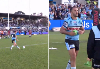 WATCH: Shark 'does a Latrell', somehow misses conversion from point-blank range