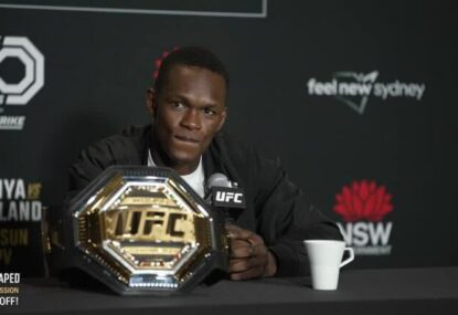 LANGUAGE WARNING: Israel Adesanya speaks to the media ahead of UFC 293, fight with Sean Strickland