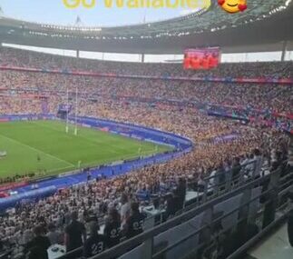 ROAR OF THE CROWD: Wallabies at a full Stade de France ahead of their Fiji clash!