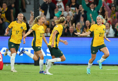 AS IT HAPPENED: Veteran's fairytale goal on return sparks Matildas to 3-0 win over gutsy Uzbekistan