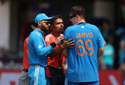 'This guy is unstoppable': Cricket world in uproar as 'Jarvo' returns for India-Australia WC clash, causes chaos