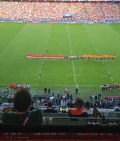 ROAR OF THE CROWD: Incredible atmosphere during the Wallabies-Portugal national anthems at RWC2023!